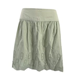NWT Loft Mint Green W/Wide Waist Eyelet Hem Skirt Size 12 NEW